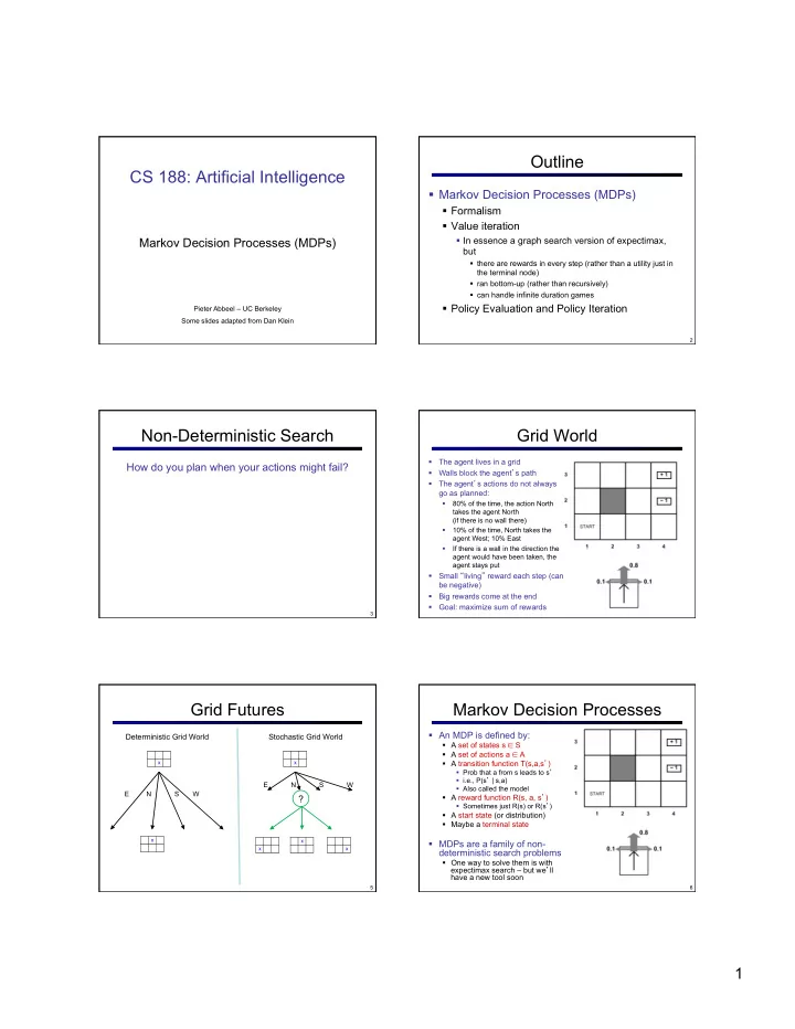 outline cs 188 artificial intelligence