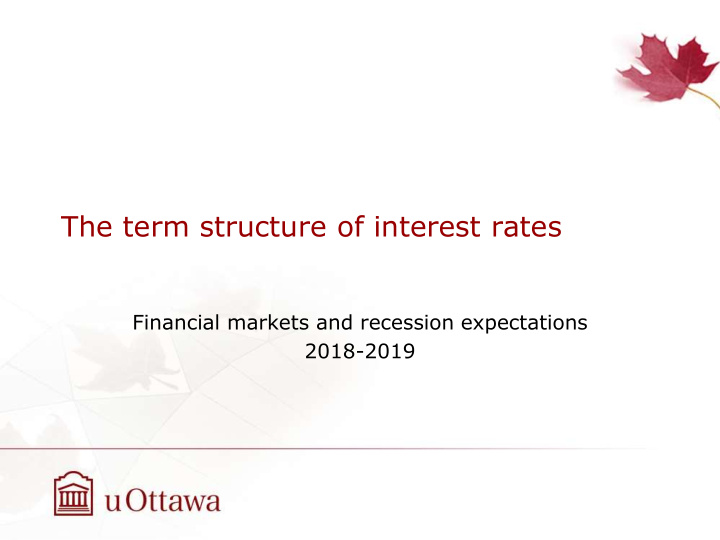 the term structure of interest rates