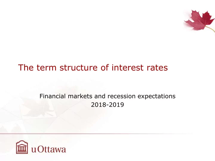 the term structure of interest rates
