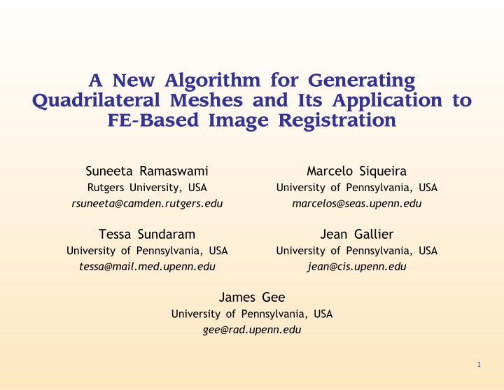 a new algorithm for generating quadrilateral meshes and
