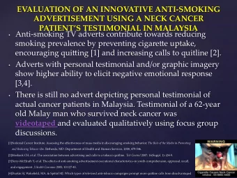 EVALUATION2OF2AN2INNOVATIVE2ANTI4SMOKING2  ADVERTISEMENT2USING2A2NECK2CANCER2