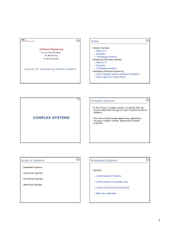 1  Concurrent Systems  Distributed Systems  Typically:  Typically:  Multithreaded or