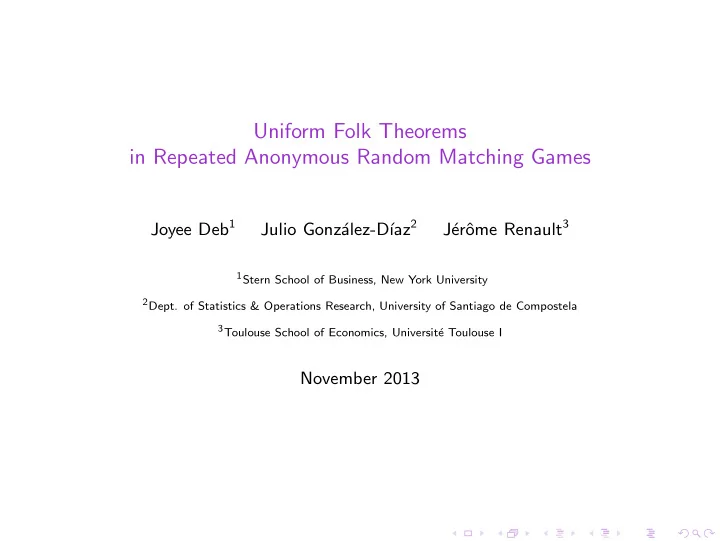 uniform folk theorems in repeated anonymous random