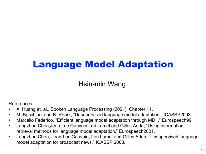 language model adaptation