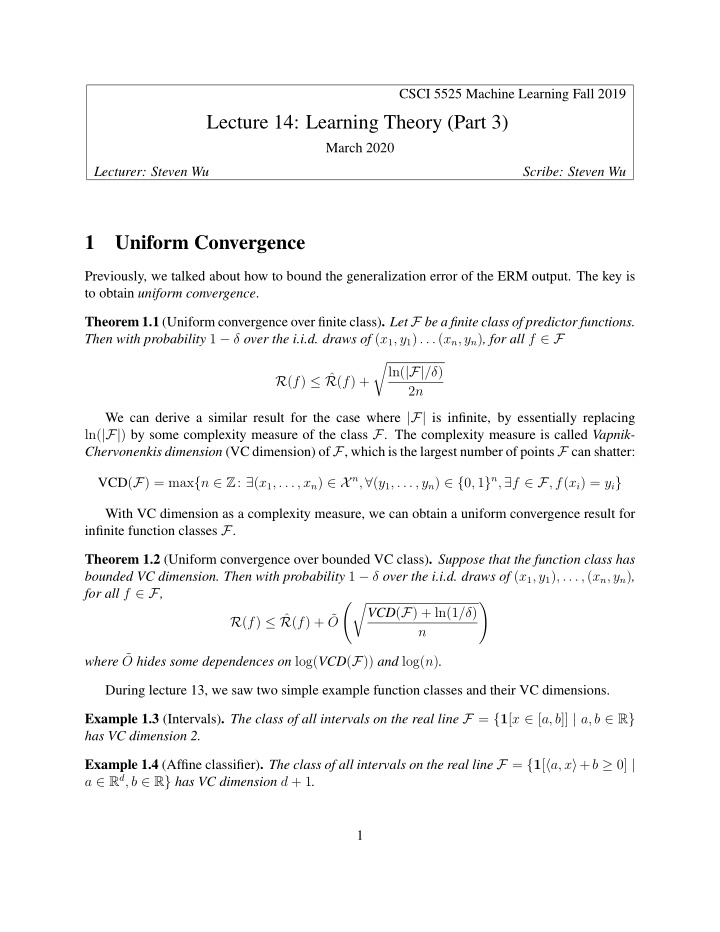 lecture 14 learning theory part 3
