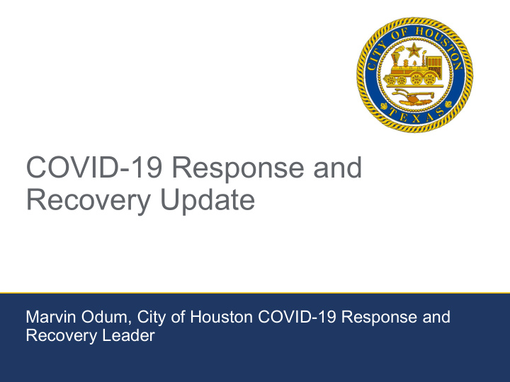 covid 19 response and recovery update