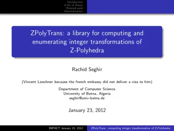ZPolyTrans: a library for computing and  enumerating integer transformations of  Z-Polyhedra