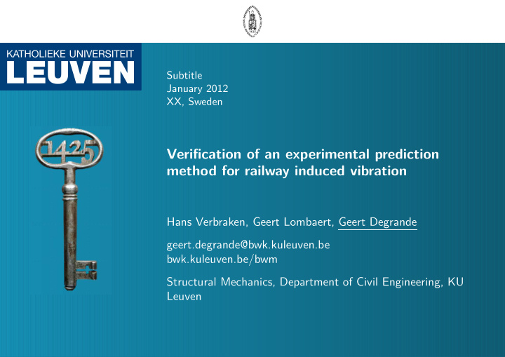 verification of an experimental prediction method for