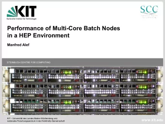 Performance of Multi-Core Batch Nodes  in a HEP Environment  Manfred Alef  STEINBUCH CENTRE FOR