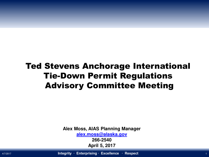 ted stevens anchorage international tie down permit