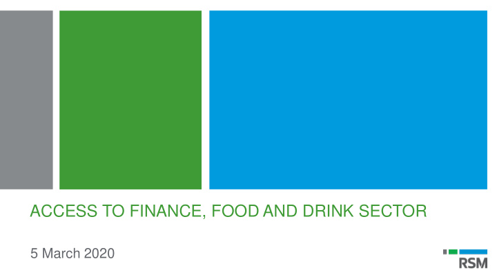 access to finance food and drink sector
