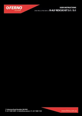 (FWE-RRK 3:1/FWE-RRK 5:1) R-ALF RESCUE KIT 3:1 / 5:1  Australia  The Ferno R-ALF Rescue Kit is a