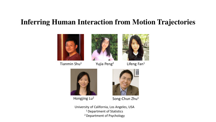inferring human interaction from motion trajectories