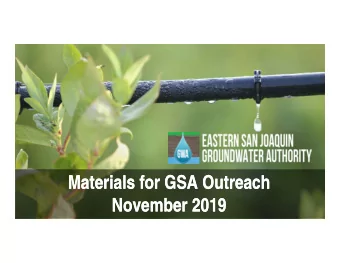 Materials for GSA Outreach  Materials for GSA Outreach  November 2019  November 2019  GSP Topics