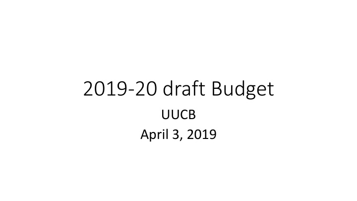 2019 20 draft budget