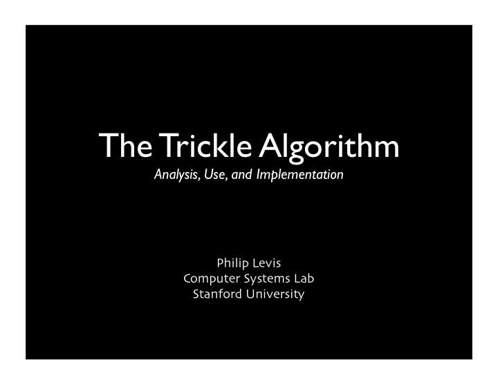 the trickle algorithm