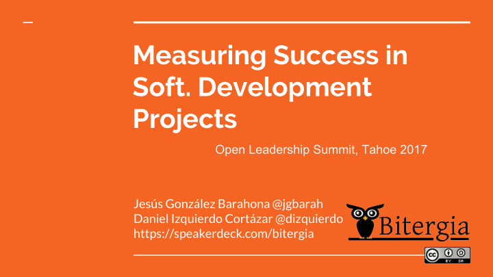 measuring success in soft development projects