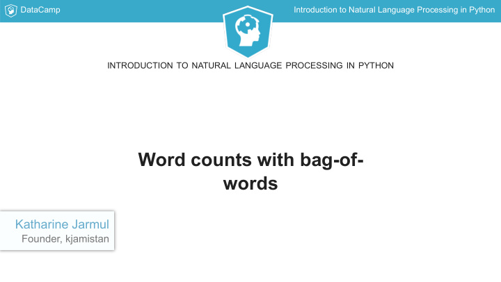 word counts with bag of words