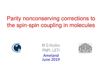Parity nonconserving corrections to  the spin-spin coupling in molecules  M G Kozlov  PNPI, LETI