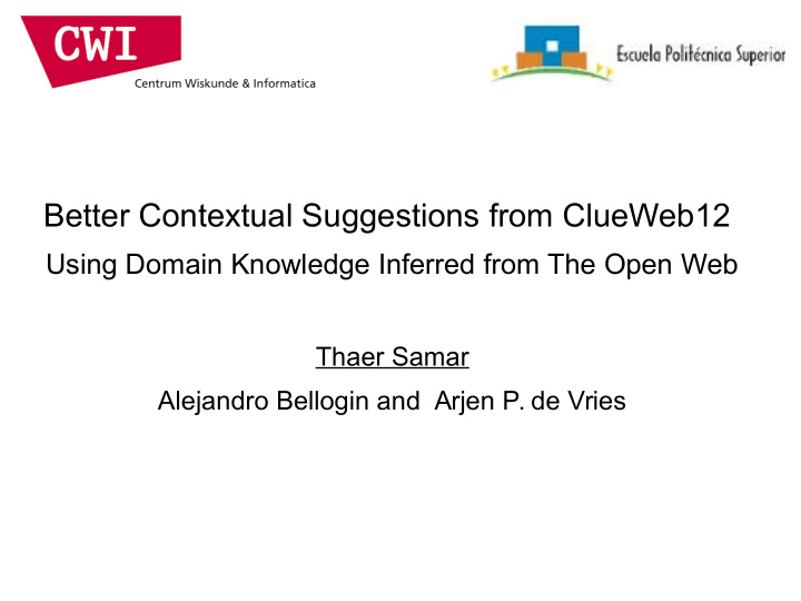 better contextual suggestions from clueweb12