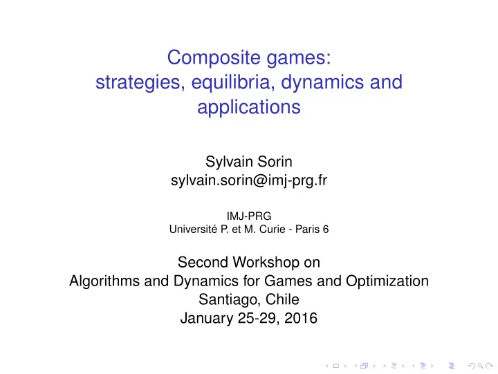 composite games strategies equilibria dynamics and