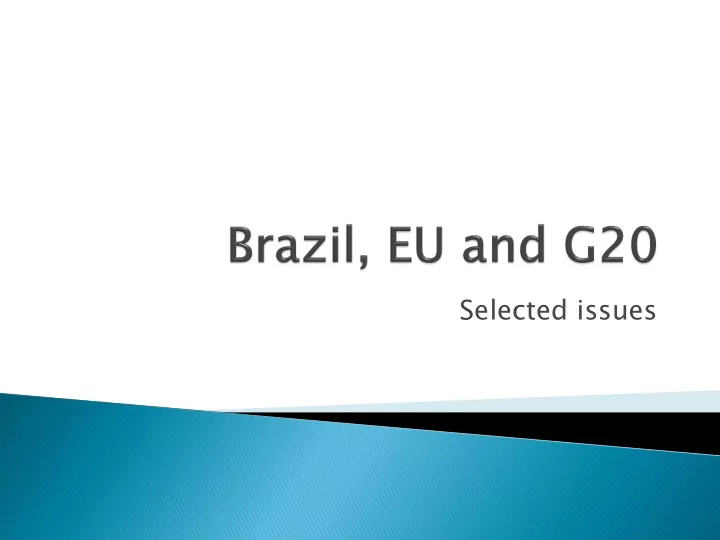 selected issues i imf resources and reform
