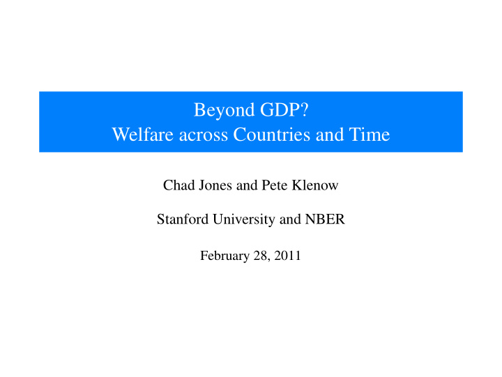 beyond gdp welfare across countries and time