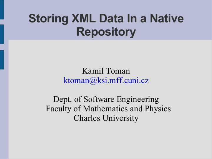 storing xml data in a native repository