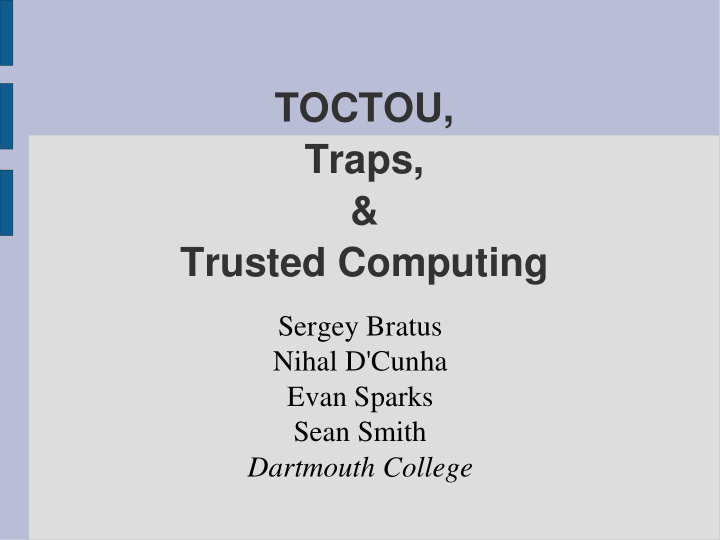 toctou traps trusted computing