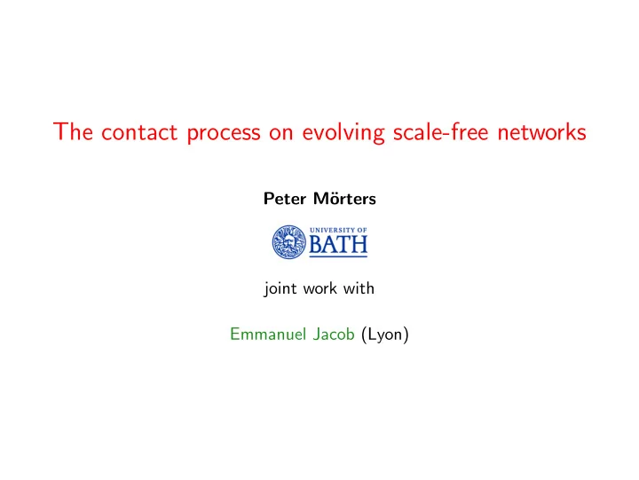 the contact process on evolving scale free networks