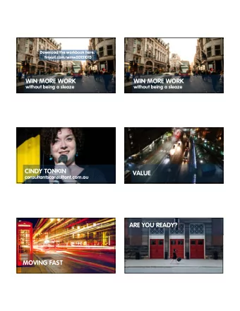 WIN MORE WORK  WIN MORE WORK  without being a sleaze  without being a sleaze  CINDY TONKIN  VALUE