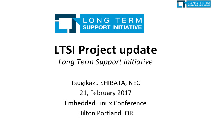 ltsi project update