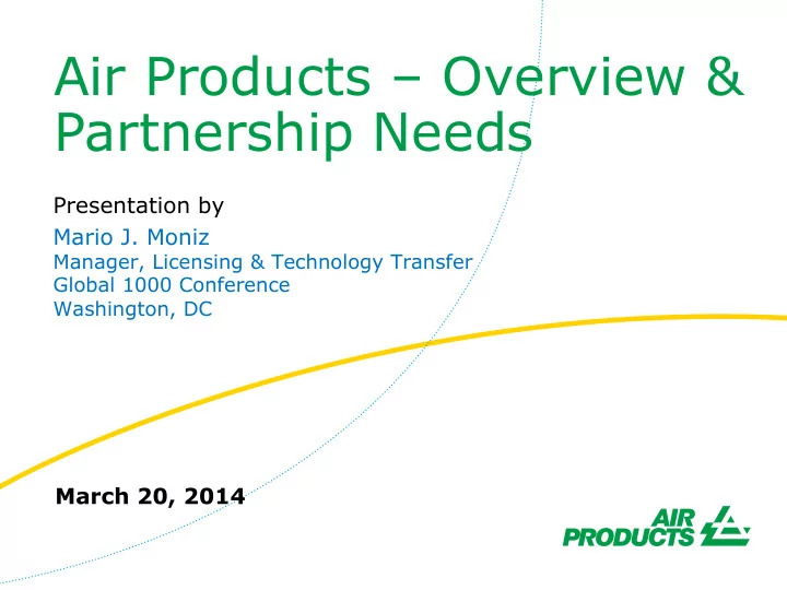 air products overview partnership needs