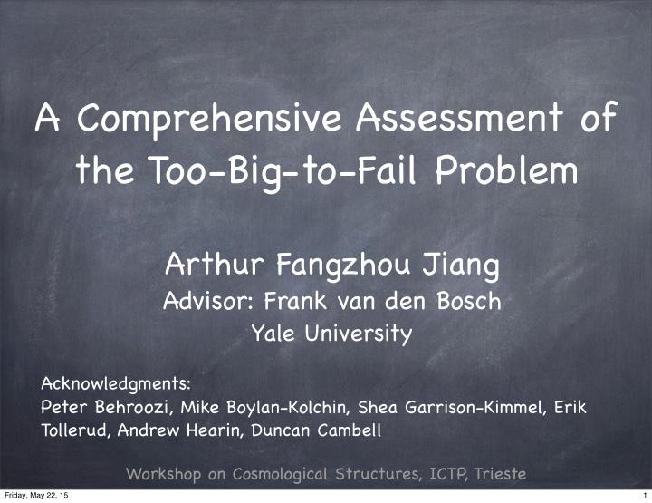 a comprehensive assessment of the too big to fail problem