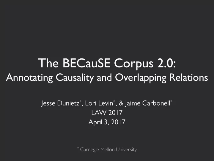 the because corpus 2 0