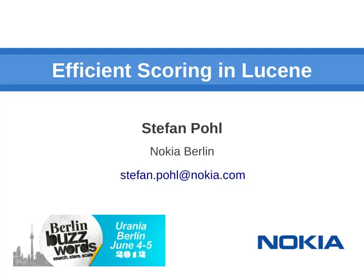 efficient scoring in lucene