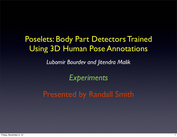 poselets body part detectors trained using 3d human pose