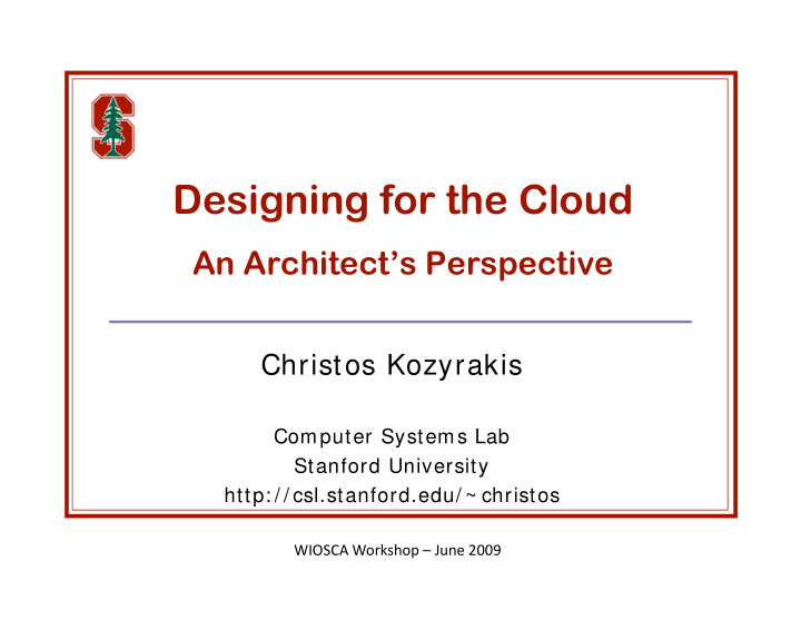 designing for the cloud an architect s perspective