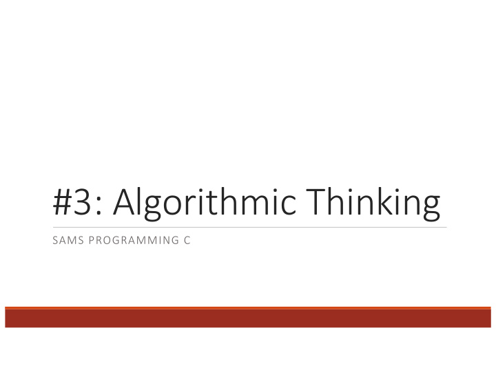 3 algorithmic thinking