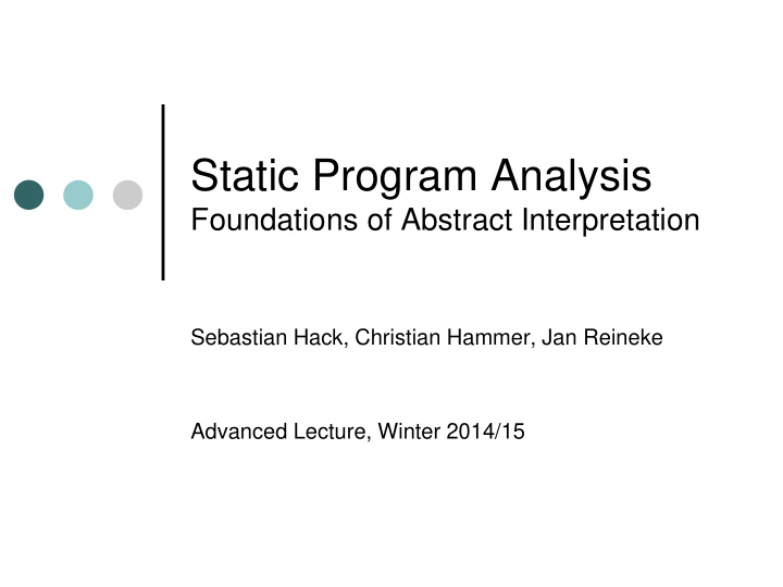 static program analysis