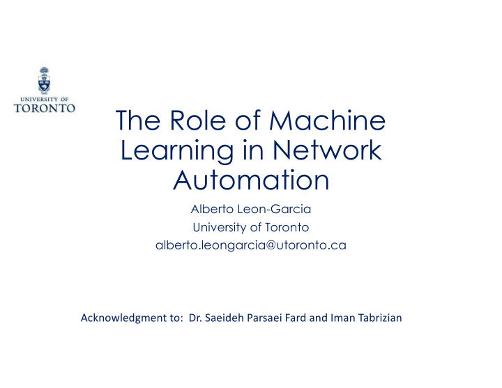 the role of machine learning in network automation