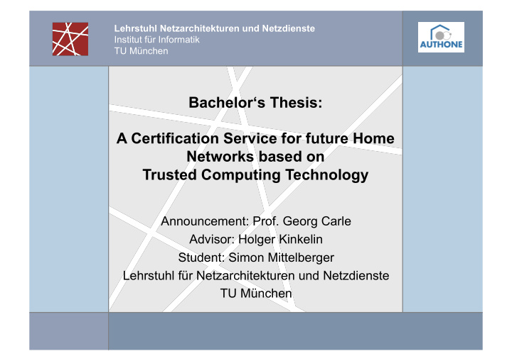 bachelor s thesis a certification service for future home