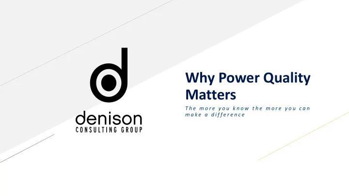 why power quality matters