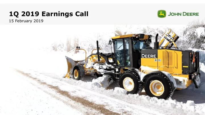 1q 2019 earnings call