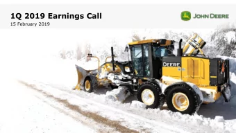 1Q 2019 Earnings Call  15 February 2019  1  Safe Harbor Statement &amp; Disclosures  The earnings