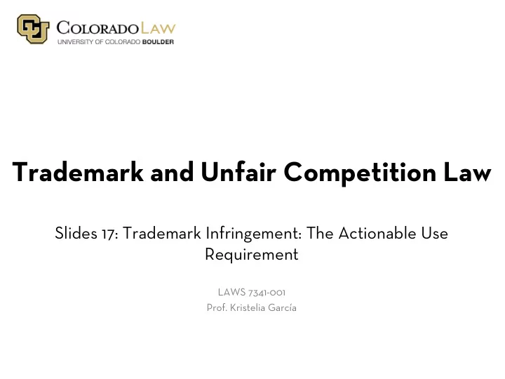 trademark and unfair competition law