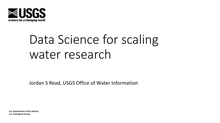 data science for scaling water research