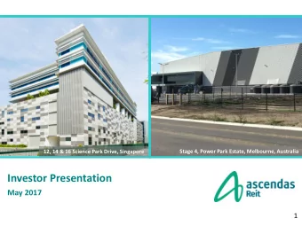 Investor Presentation  May 2017  1  Disclaimers This material shall be read in conjunction with