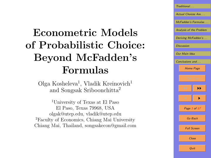 econometric models