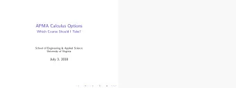 APMA Calculus Options  Which Course Should I Take?  School of Engineering &amp; Applied Science